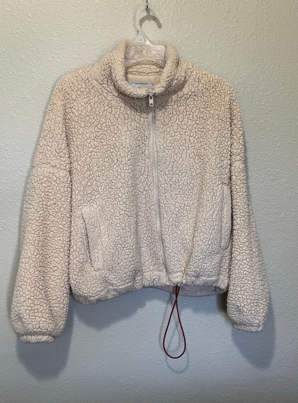 Women’s Urban Outfitters Cropped Sherpa Teddy Oversized Jacket, Large L